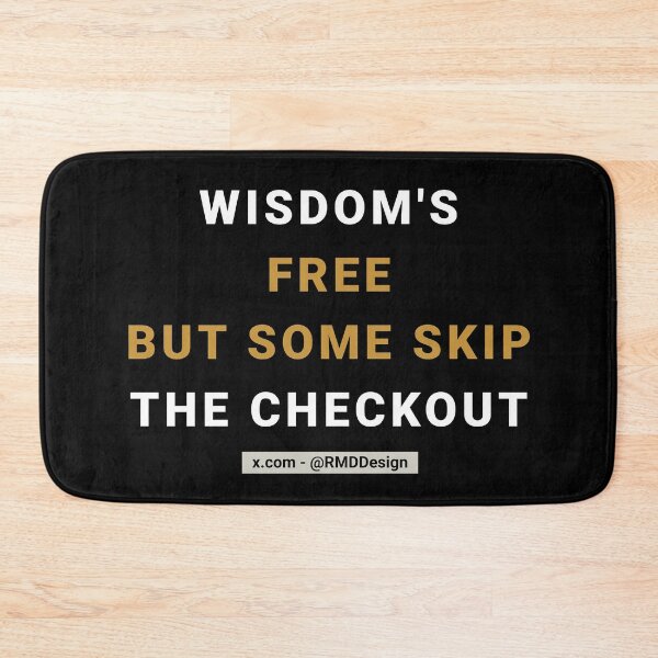 Item preview, Wisdom is free - Text - Black designed and sold by RMD-Design.