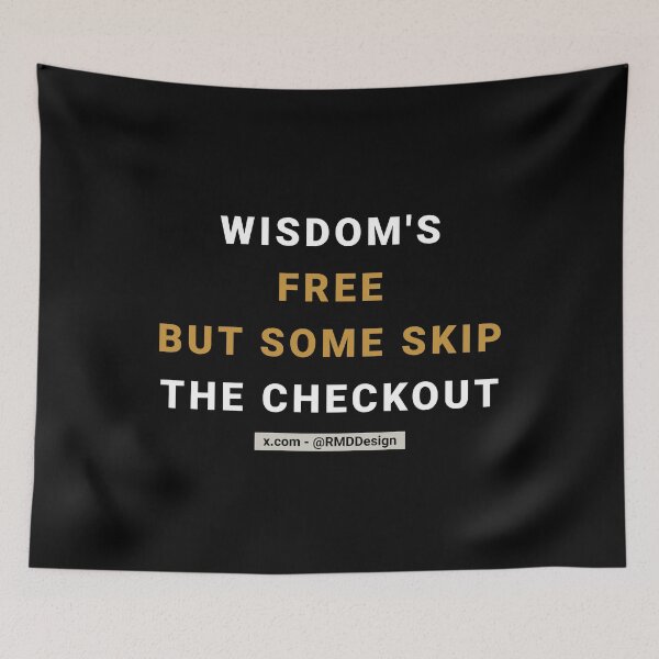 Item preview, Wisdom is free - Text - Black designed and sold by RMD-Design.