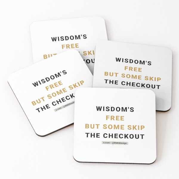 Item preview, Wisdom is free - Text - White designed and sold by RMD-Design.