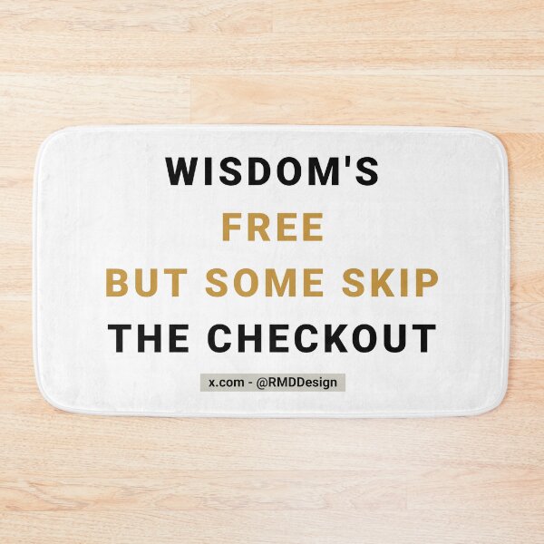 Item preview, Wisdom is free - Text - White designed and sold by RMD-Design.