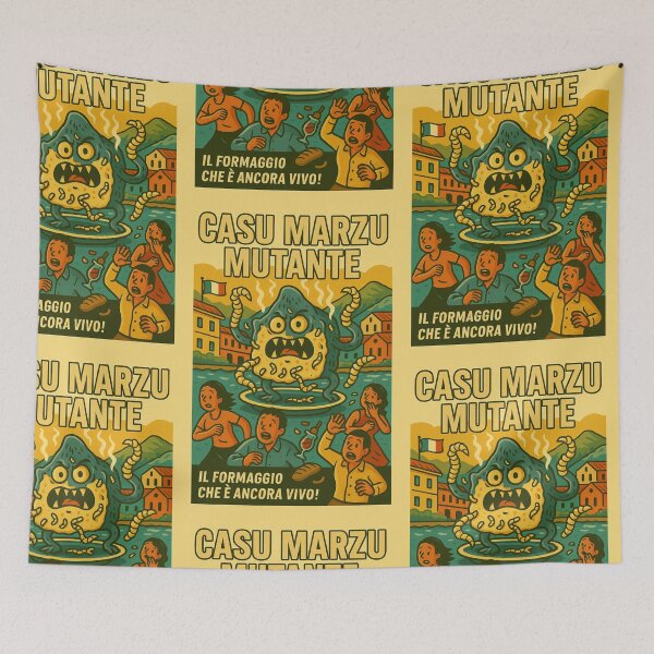 Item preview, Casu Marzu Mutante – Italian Cheese Horror Poster designed and sold by Travellerz.
