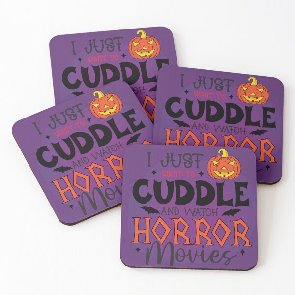 Item preview, I Just Want to Cuddle & Watch Horror Movies – Cute Bats & Jack-O’-Lantern designed and sold by petpuppymania.