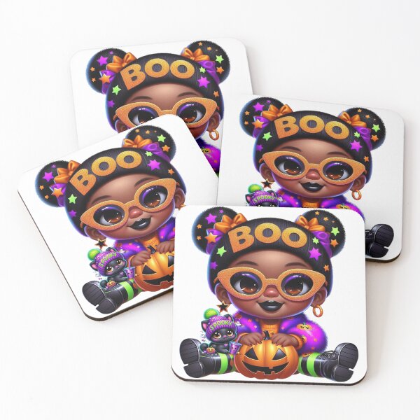Item preview, Spooky Halloween Vibes – Black Girl and Black Cat designed and sold by Lulunza.
