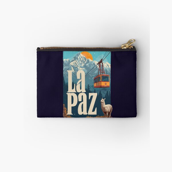 Item preview, La Paz – Vintage illustration with cable car, Andes and llama (Bolivia) designed and sold by Meiersbeste.
