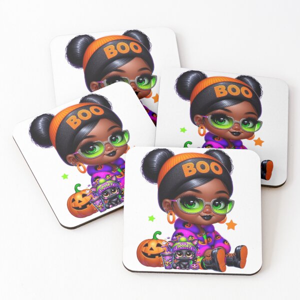 Item preview, Spooky Halloween Vibes – Black Girl and Black Cat designed and sold by Lulunza.