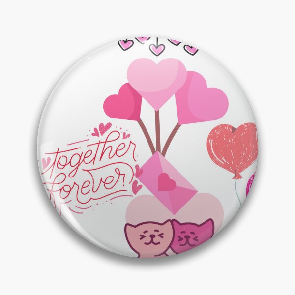 Item preview, Together Forever Cute Cats and Heart Balloons Love Design designed and sold by VibranPalette.