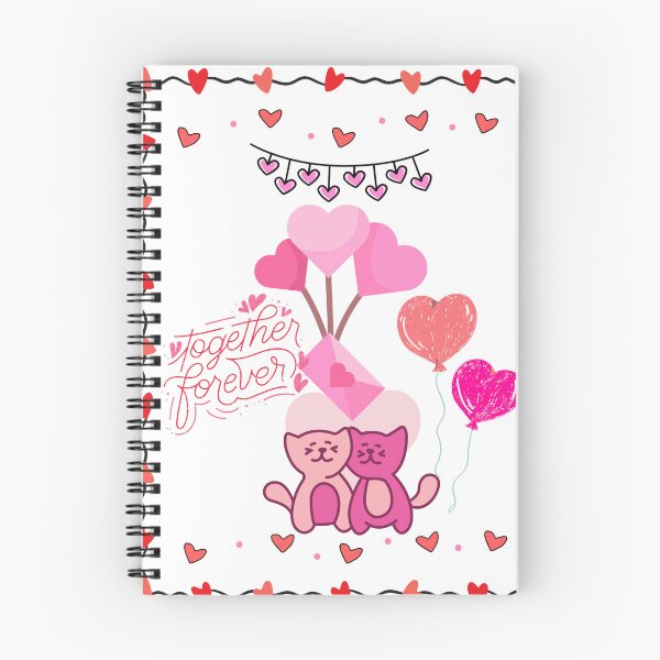Item preview, Together Forever Cute Cats and Heart Balloons Love Design designed and sold by VibranPalette.