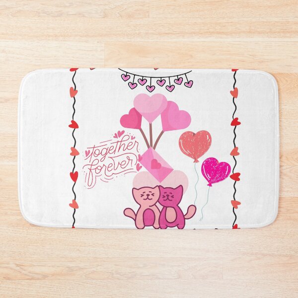 Item preview, Together Forever Cute Cats and Heart Balloons Love Design designed and sold by VibranPalette.