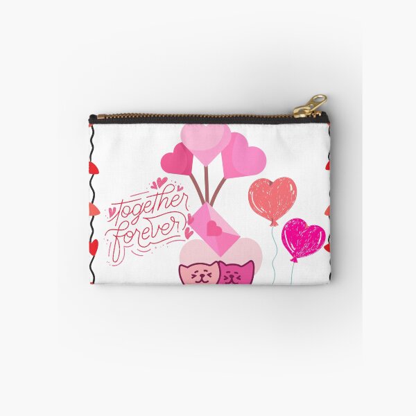 Item preview, Together Forever Cute Cats and Heart Balloons Love Design designed and sold by VibranPalette.