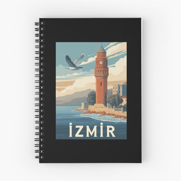 Item preview, Izmir – Vintage illustration with lighthouse, sea and seagulls (Türkiye) designed and sold by Meiersbeste.