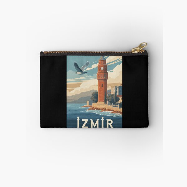 Item preview, Izmir – Vintage illustration with lighthouse, sea and seagulls (Türkiye) designed and sold by Meiersbeste.