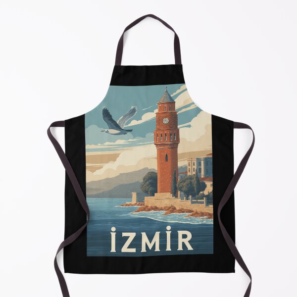 Item preview, Izmir – Vintage illustration with lighthouse, sea and seagulls (Türkiye) designed and sold by Meiersbeste.