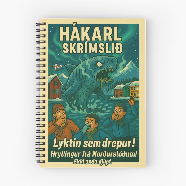 Item preview, Hákarl Skrímslið – Icelandic Fermented Shark Monster Poster designed and sold by Travellerz.
