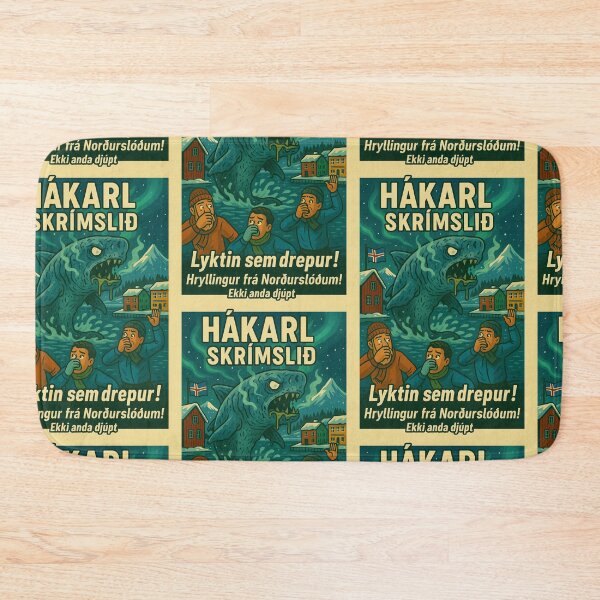 Item preview, Hákarl Skrímslið – Icelandic Fermented Shark Monster Poster designed and sold by Travellerz.