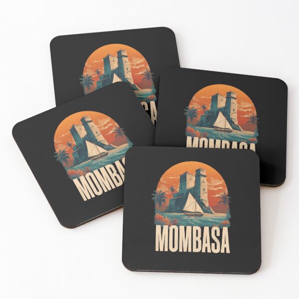 Item preview, Mombasa – Vintage illustration with coastal fortress and sailboat (Kenya) designed and sold by Meiersbeste.