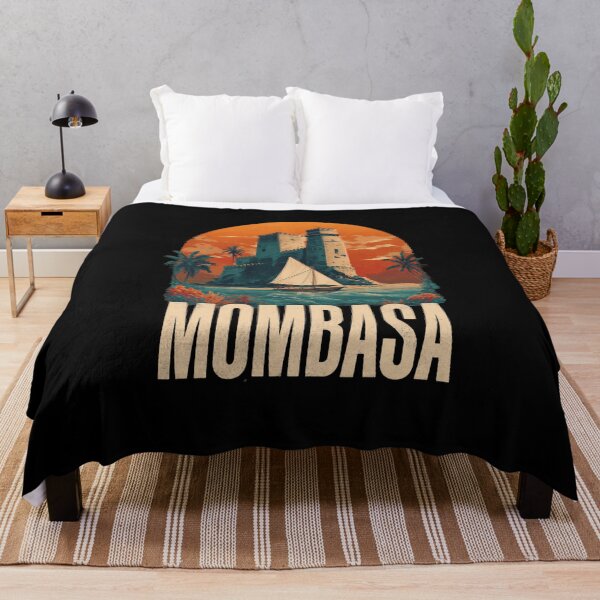 Item preview, Mombasa – Vintage illustration with coastal fortress and sailboat (Kenya) designed and sold by Meiersbeste.