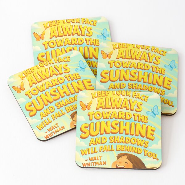 Item preview, Keep Your Face Toward the Sunshine – Walt Whitman Quote designed and sold by GogoVibes.