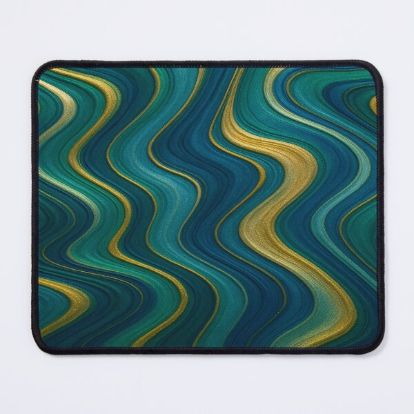 Item preview, Emerald teal marbled swirls with gold veins designed and sold by SassyArtistry.