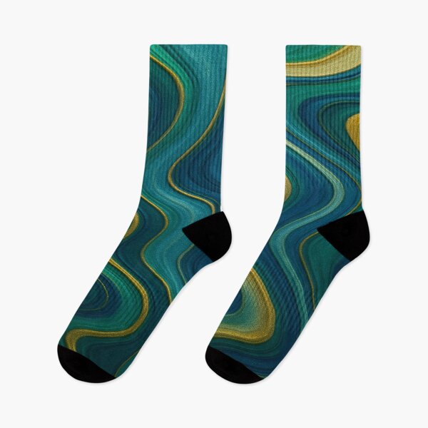 Item preview, Emerald teal marbled swirls with gold veins designed and sold by SassyArtistry.