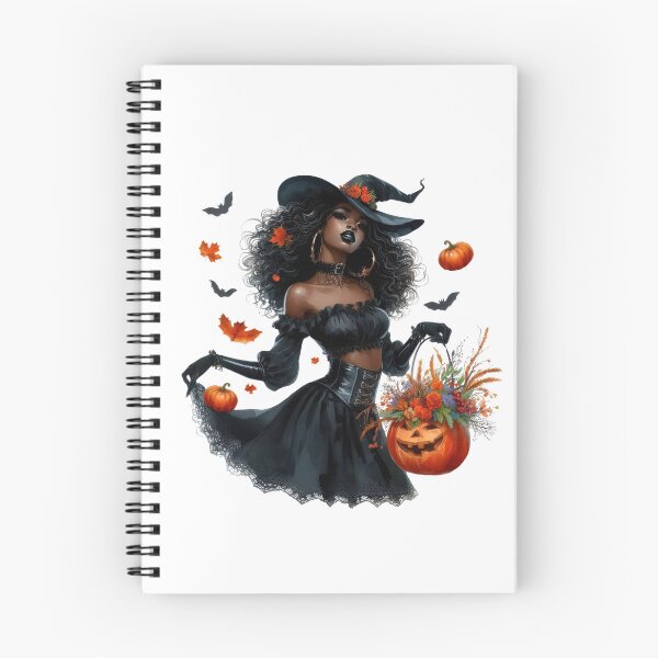 Item preview, Glamorous Black Sorceress in Witch Hat – Halloween Night designed and sold by Lulunza.