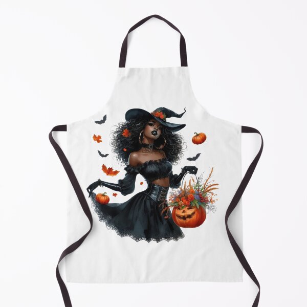 Item preview, Glamorous Black Sorceress in Witch Hat – Halloween Night designed and sold by Lulunza.