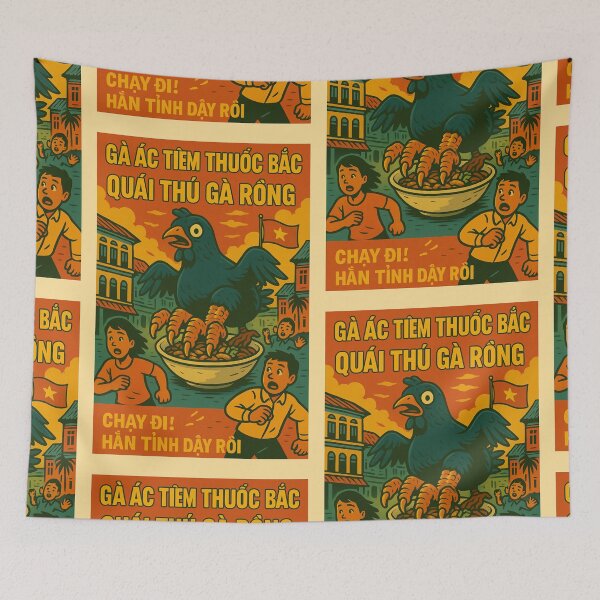 Item preview, Gà Ác Tiềm Thuốc Bắc – Vietnamese Black Chicken Monster Poster designed and sold by Travellerz.