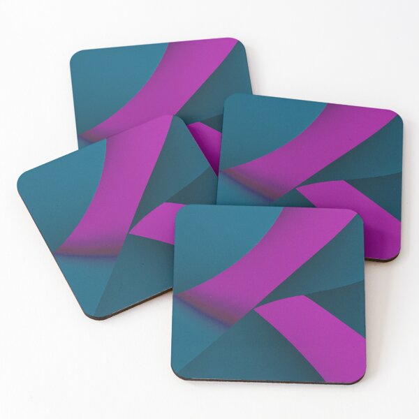 Item preview, Teal and magenta abstract layered curves designed and sold by SassyArtistry.