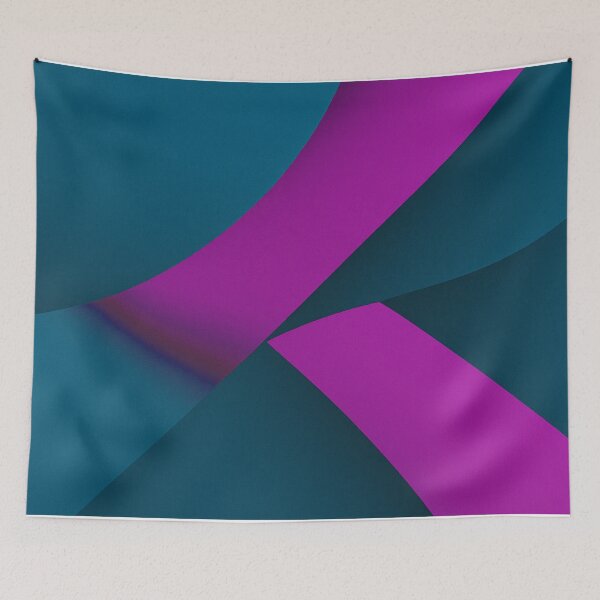 Item preview, Teal and magenta abstract layered curves designed and sold by SassyArtistry.