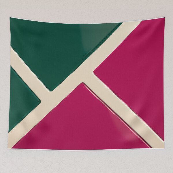Item preview, Glossy pink and green tiles with cream dividers designed and sold by SassyArtistry.