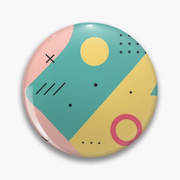 Item preview, Teal yellow pink Memphis pattern with triangles and circles designed and sold by SassyArtistry.