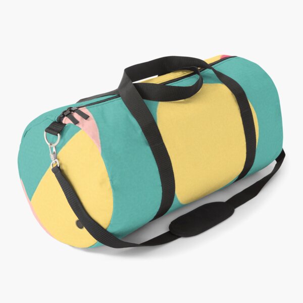 Item preview, Teal yellow pink Memphis pattern with triangles and circles designed and sold by SassyArtistry.