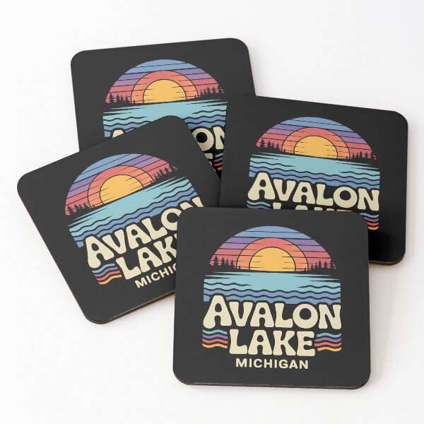 Item preview, Avalon Lake, Michigan Retro Sunset designed and sold by TheOldMittenIllustrated.