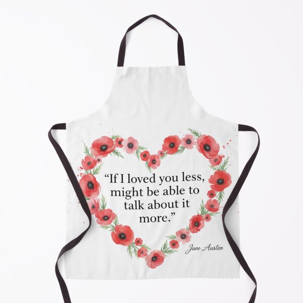 Item preview, Jane Austen Quote – If I Loved You Less | Romantic Poppy Heart Regency Art designed and sold by Boski22.