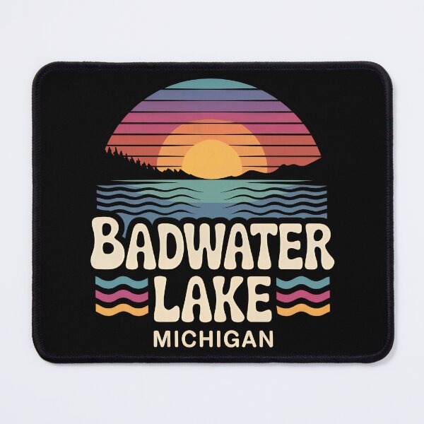 Item preview, Badwater Lake, Michigan Retro Sunset designed and sold by TheOldMittenIllustrated.