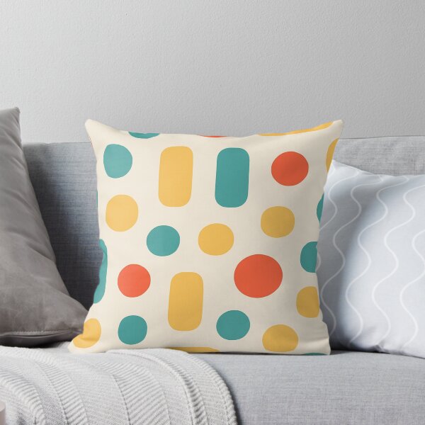 Item preview, Teal, yellow, and red retro dot pattern on cream designed and sold by SassyArtistry.