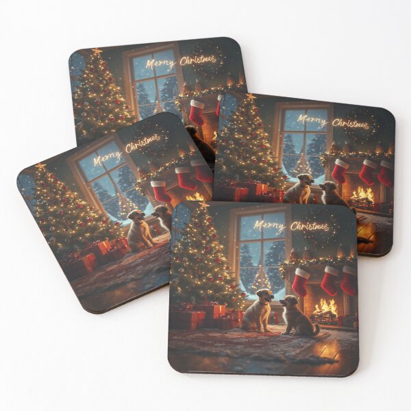 Item preview, “Puppy Hearth & Holiday Magic – Cozy Christmas Scene” designed and sold by NaomiRut.