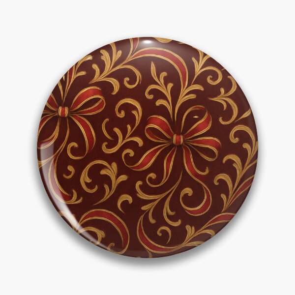 Item preview, Gold and red floral baroque swirl pattern designed and sold by SassyArtistry.