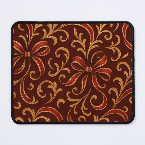 Item preview, Gold and red floral baroque swirl pattern designed and sold by SassyArtistry.