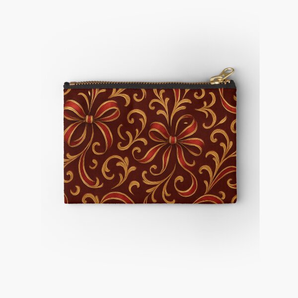 Item preview, Gold and red floral baroque swirl pattern designed and sold by SassyArtistry.
