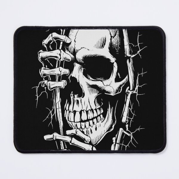 Item preview, Halloween Skeleton Wall Peek Graphic – Creepy Skull Breaking Through Wall Design designed and sold by JoeZigns81.
