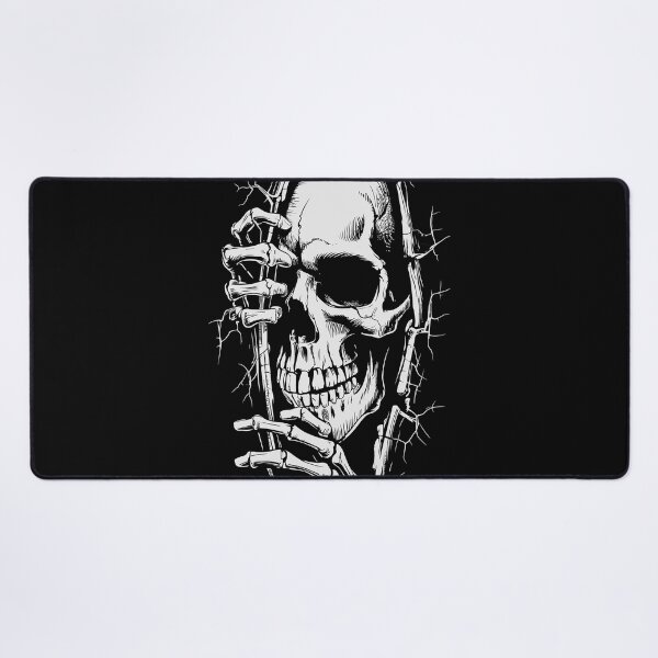 Item preview, Halloween Skeleton Wall Peek Graphic – Creepy Skull Breaking Through Wall Design designed and sold by JoeZigns81.