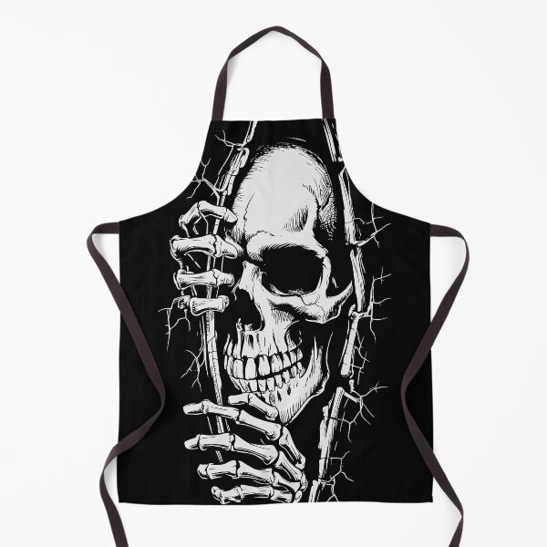 Item preview, Halloween Skeleton Wall Peek Graphic – Creepy Skull Breaking Through Wall Design designed and sold by JoeZigns81.