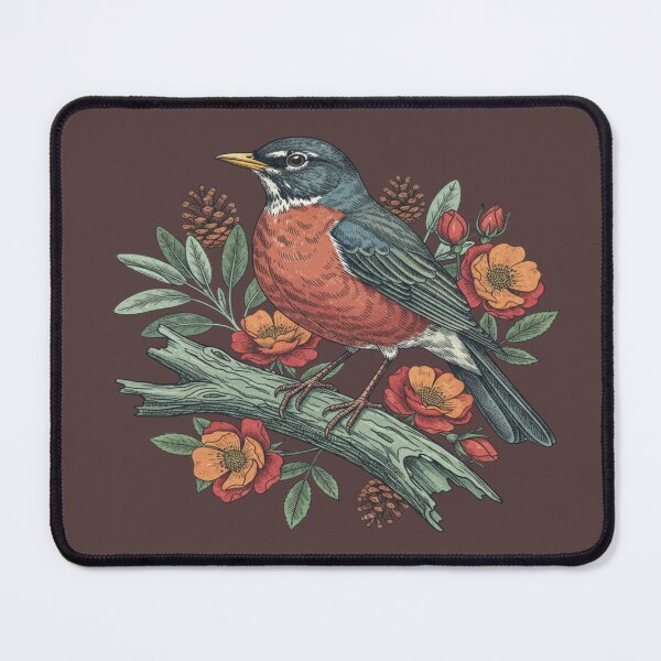 Item preview, Botanical American Robin  designed and sold by BirdsnStuff.