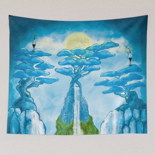 Item preview, Village of Waterfalls and Pines designed and sold by greenPQBstudio.