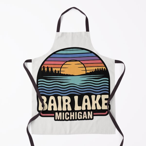 Item preview, Bair Lake, Michigan Retro Sunset designed and sold by TheOldMittenIllustrated.