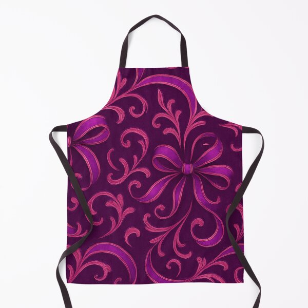 Item preview, Magenta floral swirl pattern on dark purple designed and sold by SassyArtistry.