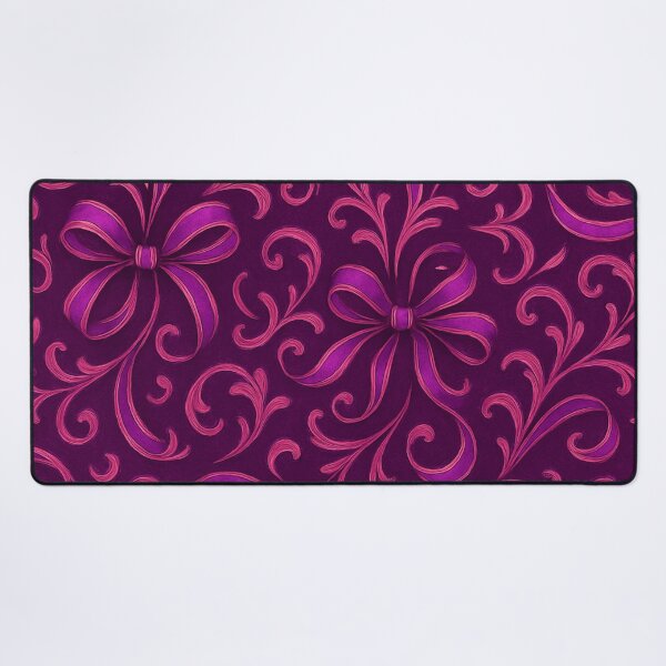 Item preview, Magenta floral swirl pattern on dark purple designed and sold by SassyArtistry.