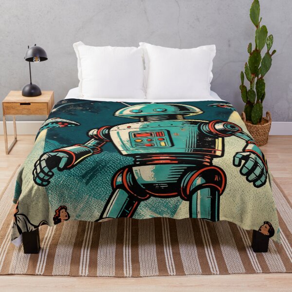 Item preview, Alien Robot Retro Poster designed and sold by OniricaDesign.