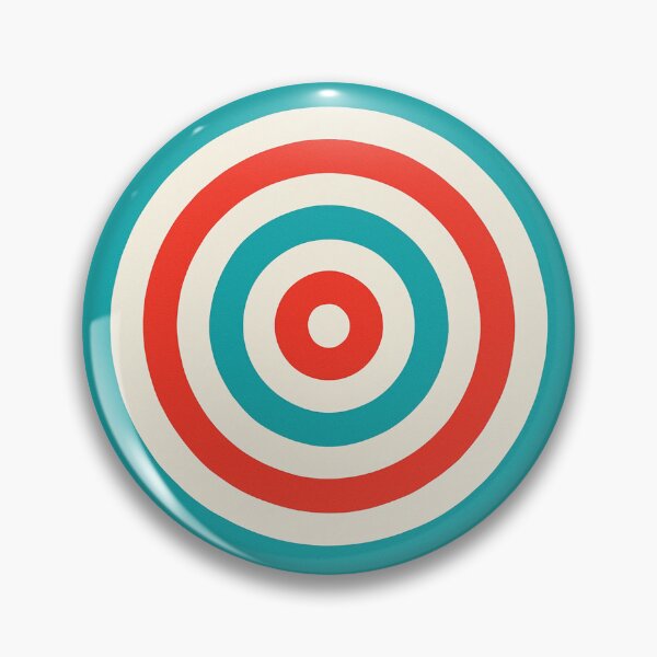 Artikelvorschau, Rotes und blaugrünes konzentrisches Kreisziel auf Creme entworfen und verkauft von SassyArtistry.