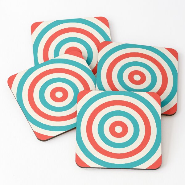 Item preview, Red and teal concentric circle target on cream designed and sold by SassyArtistry.